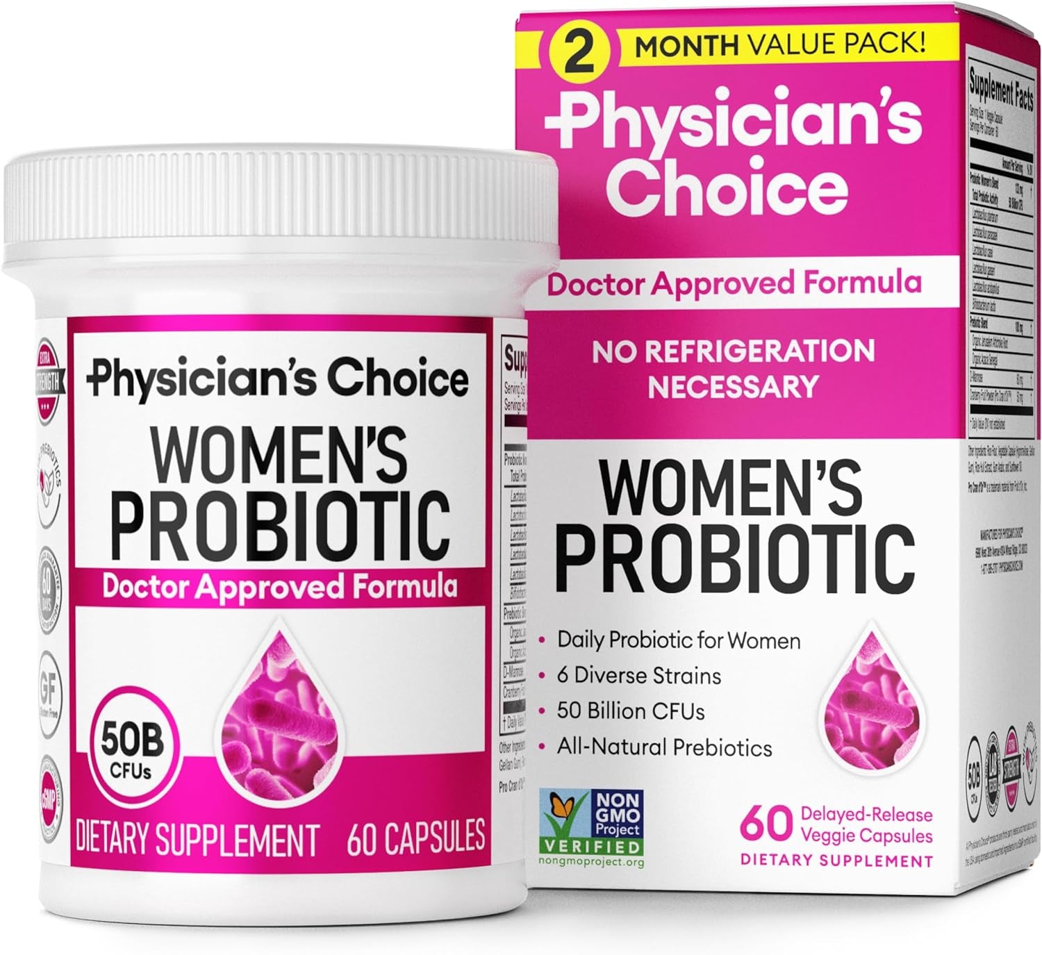 Women's Probiotic - PH Balance, Digestive, UT, & Feminine Health-50 Billion CFU for PH Balance, Digestive & Feminine Health
