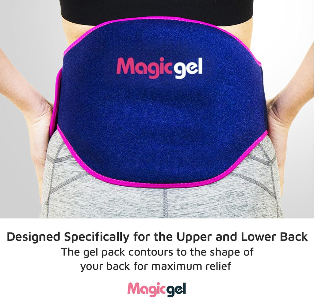 Back Pain Relief Gel Pack: Hot or Cold Ice Packs for Back Injuries - Reusable (Relief for Lower Lumbar, Sciatic Nerve, Degenerative Disc Disease, Coccyx, Tailbone Pain) by Magic Gel